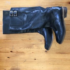 Lucky Brand black leather knee hi boots